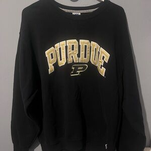 Russell Athletic Black Sweatshirt with Logo Tag at Neck